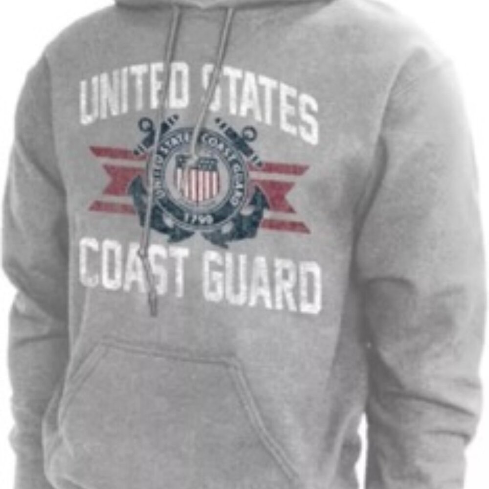 Joe Blow's T's U.S. Coast Guard Emblem Men's Sweatshirt Hoodie Grey